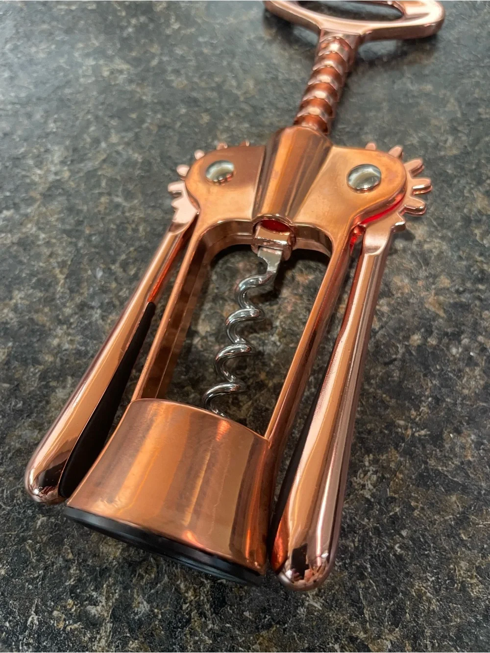 Rose Gold Corkscrew Linen Pouch with Corkscrew Illustration